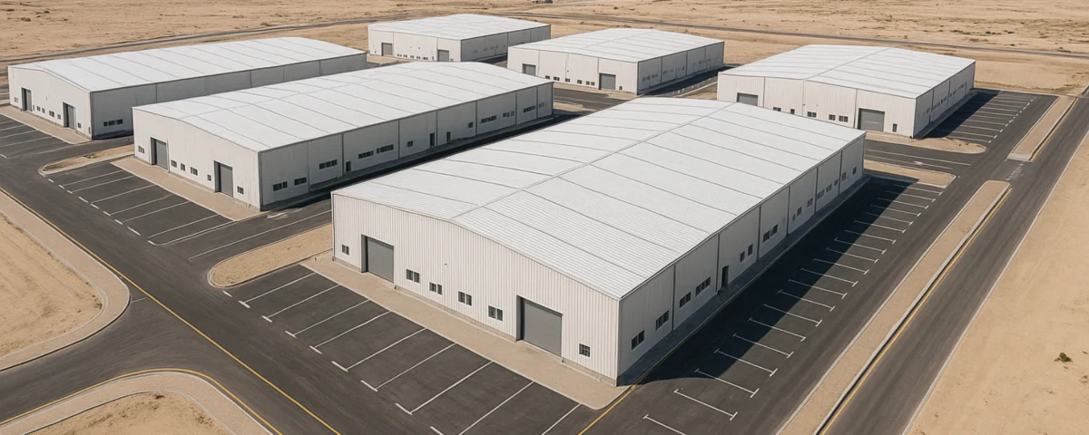 تطوير حديث يضم ثمانية مستودعات عالية الجودة